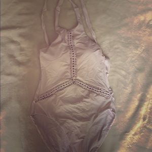 Very Chic White Swim Suit- cross back